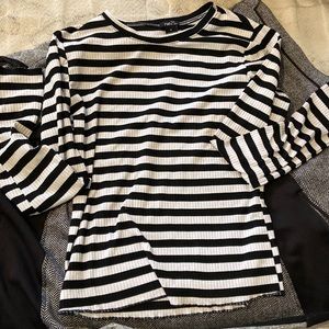 Rude 21 striped top ribbed